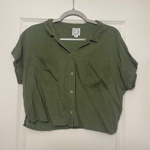 Blue rain cropped top